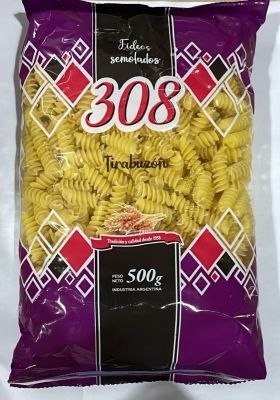 308 Fideos Tirabuzon Semola 12Ux500Grs